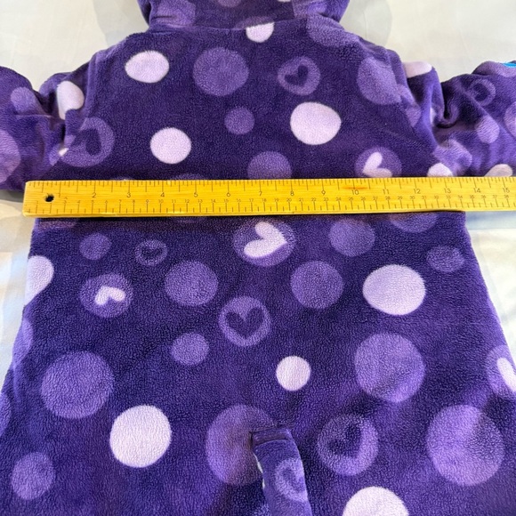 Disney Footie Baby Minnie Daisy Purple Polka Dot Hearts Bunting Bag Sz 6/12 Mo - Picture 11 of 15